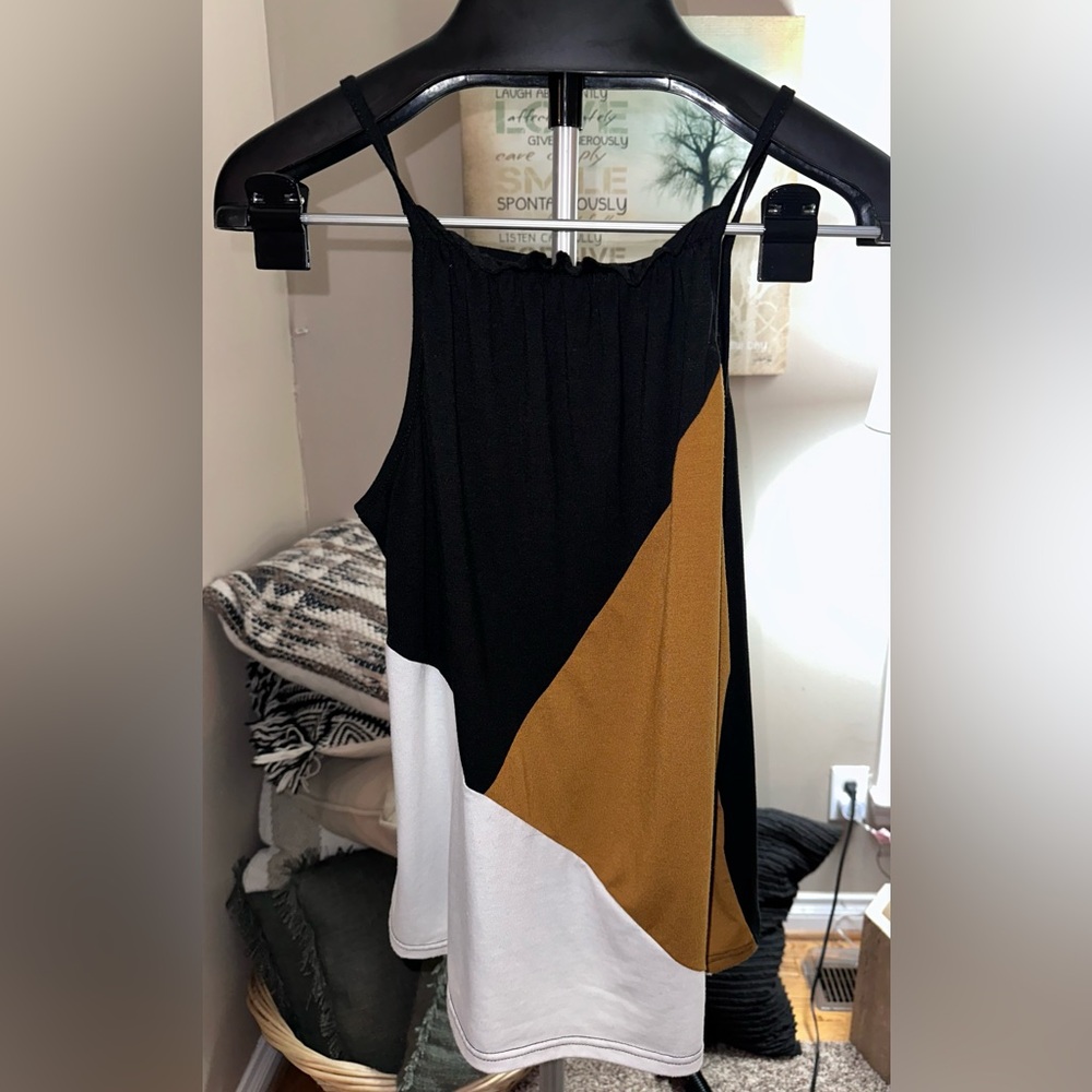 SHEIN Tri-Tone Camisole - Black, White, and Brown